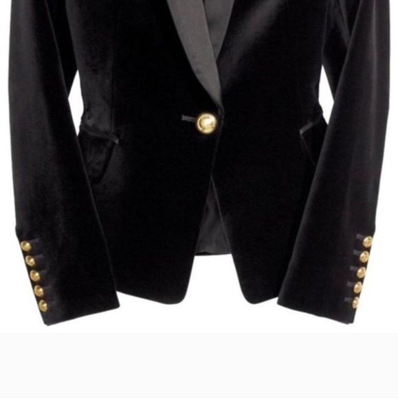 Balmain collab x hm sz 10 EU 40 black velvet tuxedo jacket blazer blogge… - Picture 4 of 5